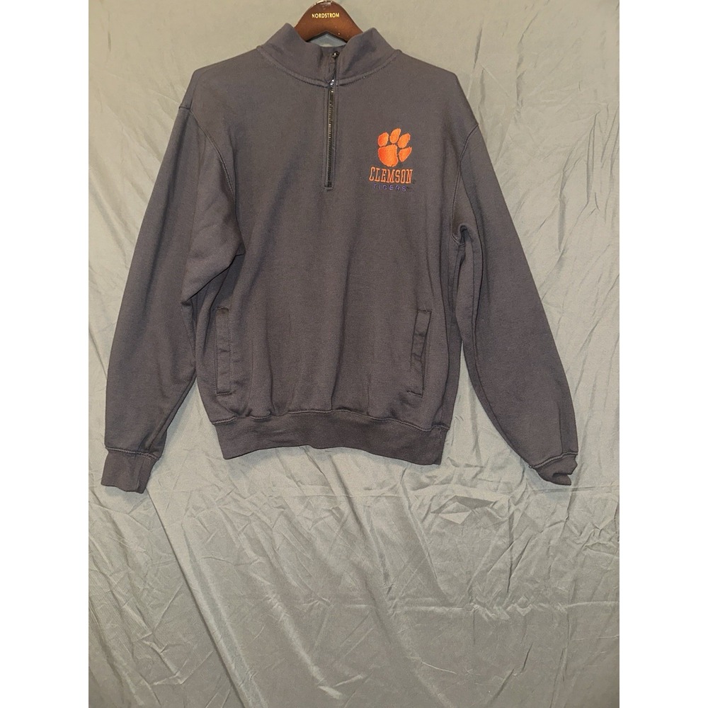 Clemson Tigers Pullover Mens Medium Gray‎ Stadium 1/4 Zip Jacket Golf Football